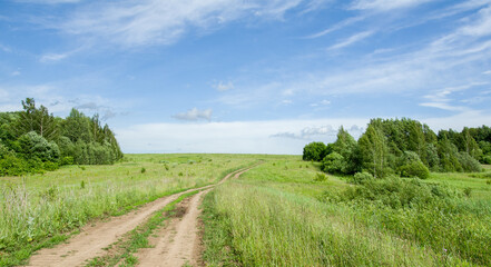 rural landscape with road