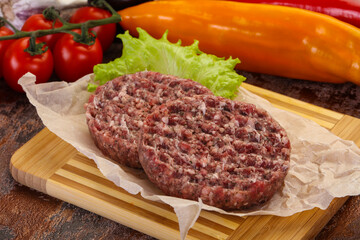 Raw burger cutlet