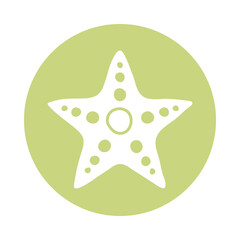 starfish sea animal block style icon