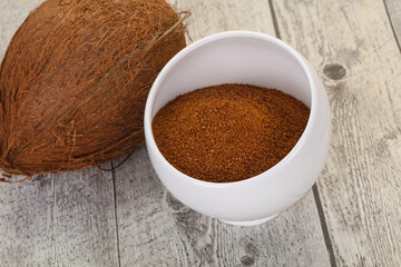 Coconut brown sugar in the bowl