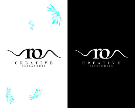 creative handwriting letter ro, or logo design template vector