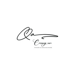 QA initials signature logo. Handwriting logo vector templates. Hand drawn Calligraphy lettering Vector illustration.
