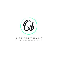 QB initials signature logo. Handwriting logo vector templates. Hand drawn Calligraphy lettering Vector illustration.
