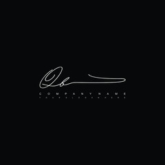 QB initials signature logo. Handwriting logo vector templates. Hand drawn Calligraphy lettering Vector illustration.
