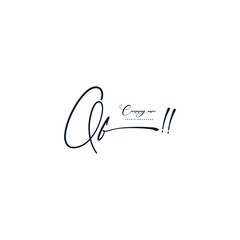 QF initials signature logo. Handwriting logo vector templates. Hand drawn Calligraphy lettering Vector illustration.
