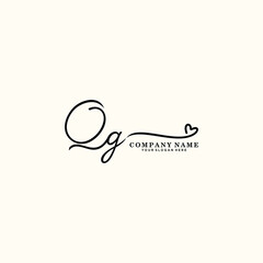 QG initials signature logo. Handwriting logo vector templates. Hand drawn Calligraphy lettering Vector illustration.
