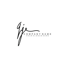 QJ initials signature logo. Handwriting logo vector templates. Hand drawn Calligraphy lettering Vector illustration.
