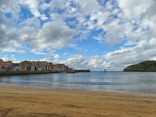 Fototapeta na wymiar Lekeitio Basque Fisherman Village and Beach 