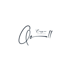 QO initials signature logo. Handwriting logo vector templates. Hand drawn Calligraphy lettering Vector illustration.
