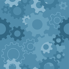 Seamless pattern with gears (cog wheel) - vector background for technical industry, engineering or collective co-working corporate design