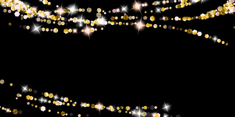 Naklejka premium Gold Glitter Stars. Luxury Shiny Confetti.