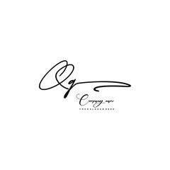 QQ initials signature logo. Handwriting logo vector templates. Hand drawn Calligraphy lettering Vector illustration.
