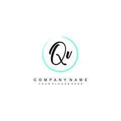 QV initials signature logo. Handwriting logo vector templates. Hand drawn Calligraphy lettering Vector illustration.
