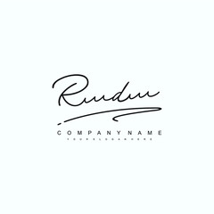 Obraz premium RD initials signature logo. Handwriting logo vector templates. Hand drawn Calligraphy lettering Vector illustration. 