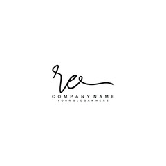 RE initials signature logo. Handwriting logo vector templates. Hand drawn Calligraphy lettering Vector illustration.
