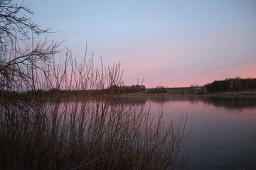 sunset over the river
