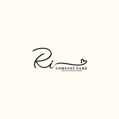RI initials signature logo. Handwriting logo vector templates. Hand drawn Calligraphy lettering Vector illustration.

