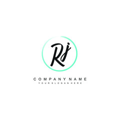 RJ initials signature logo. Handwriting logo vector templates. Hand drawn Calligraphy lettering Vector illustration.
