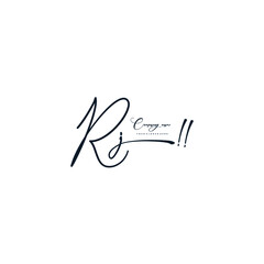 RJ initials signature logo. Handwriting logo vector templates. Hand drawn Calligraphy lettering Vector illustration.
