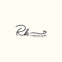 RK initials signature logo. Handwriting logo vector templates. Hand drawn Calligraphy lettering Vector illustration.
