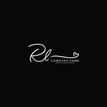 RL initials signature logo. Handwriting logo vector templates. Hand drawn Calligraphy lettering Vector illustration.
