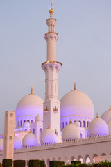 Fototapeta na wymiar sheikh zayed frand mosque in abu dhabi, unique architecture intended by late president of UAE sheikh zayed bin sultan al nahyen.