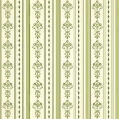 Seamless damask wallpaper. Seamless vintage pattern in Victorian style . Hand drawn floral pattern. Vector illustration	
