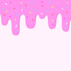 Ice cream strawberry melted background.