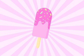 Ice cream strawberry background.