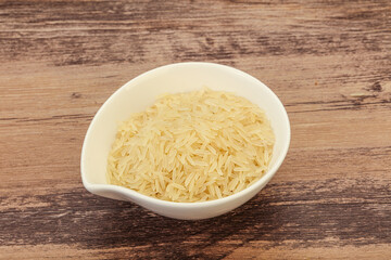 Raw basmati rice in the bowl