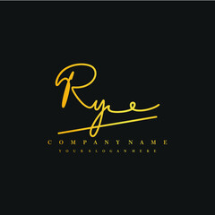 RY initials signature logo. Handwriting logo vector templates. Hand drawn Calligraphy lettering Vector illustration.
