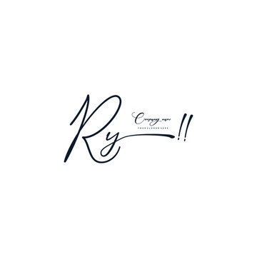 RY initials signature logo. Handwriting logo vector templates. Hand drawn Calligraphy lettering Vector illustration.
