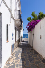 Detail of beautiful small town Cadaques in Costa Brava in Catalonia of Spain