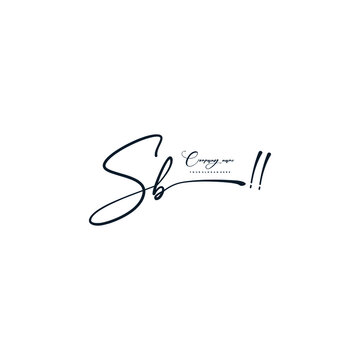 SB initials signature logo. Handwriting logo vector templates. Hand drawn Calligraphy lettering Vector illustration.
