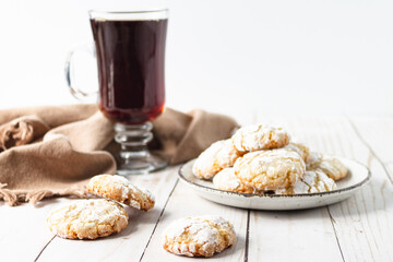 Vegan chewy amaretti cookies
