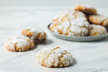 Vegan chewy amaretti cookies