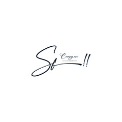 SF initials signature logo. Handwriting logo vector templates. Hand drawn Calligraphy lettering Vector illustration.

