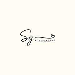 SG initials signature logo. Handwriting logo vector templates. Hand drawn Calligraphy lettering Vector illustration.
