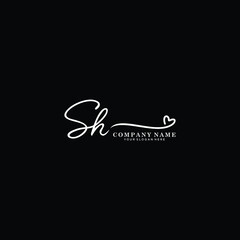 SH initials signature logo. Handwriting logo vector templates. Hand drawn Calligraphy lettering Vector illustration.

