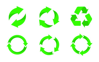 Fototapeta premium Recycle icon. Recycle vector symbols on white background. Vector illustration