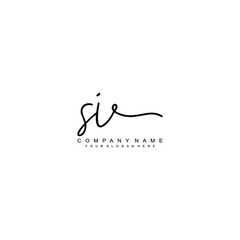 SI initials signature logo. Handwriting logo vector templates. Hand drawn Calligraphy lettering Vector illustration.
