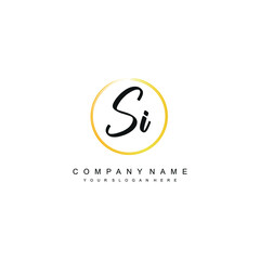 SI initials signature logo. Handwriting logo vector templates. Hand drawn Calligraphy lettering Vector illustration.
