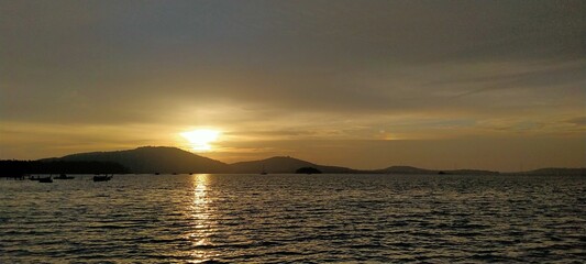 sunset over the river