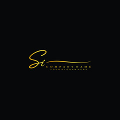 SI initials signature logo. Handwriting logo vector templates. Hand drawn Calligraphy lettering Vector illustration.
