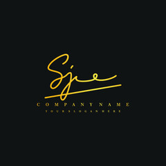 SJ initials signature logo. Handwriting logo vector templates. Hand drawn Calligraphy lettering Vector illustration.
