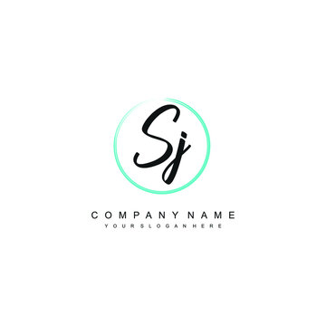 SJ initials signature logo. Handwriting logo vector templates. Hand drawn Calligraphy lettering Vector illustration.
