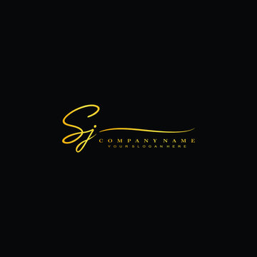 SJ initials signature logo. Handwriting logo vector templates. Hand drawn Calligraphy lettering Vector illustration.
