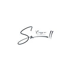 SN initials signature logo. Handwriting logo vector templates. Hand drawn Calligraphy lettering Vector illustration.
