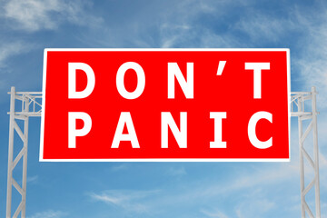 DON'T PANIC concept