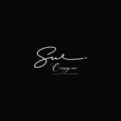 SU initials signature logo. Handwriting logo vector templates. Hand drawn Calligraphy lettering Vector illustration.
